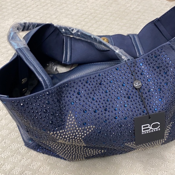 Navy bag, star sequin print, brand new never used - Picture 3 of 3